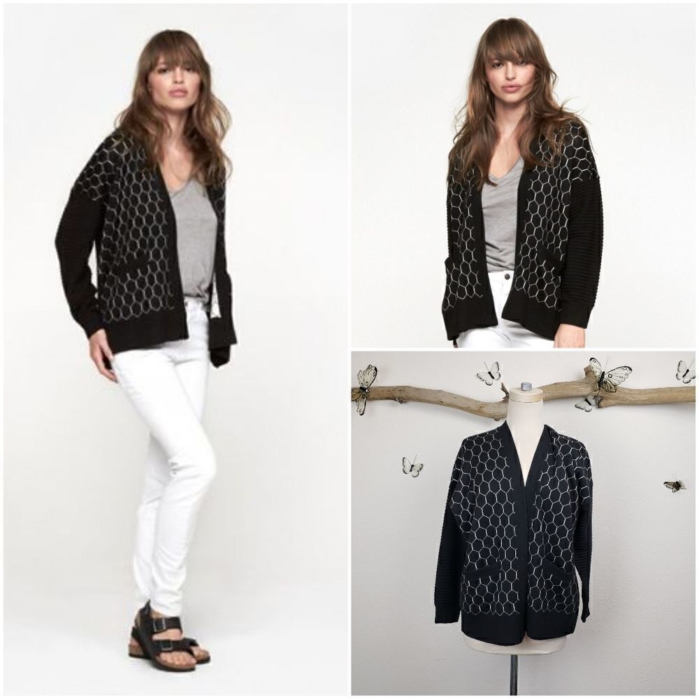 Mason by Michelle Mason black honeycomb cardigan